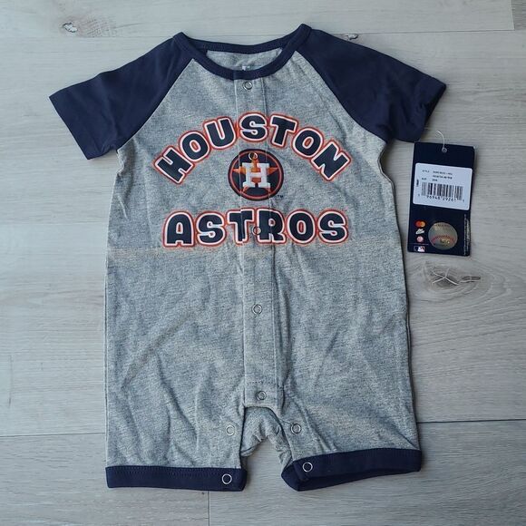 Genuine merchandise Infant Heather Gray Houston Astros Full-Snap Romper 8m NWT - Picture 4 of 8